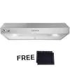 30 in. 217 CFM Ducted Under Cabinet Range Hood in Stainless Steel with LEDs and Carbon Filters by AKDY