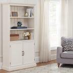 72 in. Polar White Wood 3-shelf Standard Bookcase with Adjustable Shelves by Home Decorators Collection