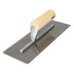 1/4 in. x 3/16 in. Traditional Carbon Steel V-Notch Flooring Trowel with Wood Handle by QEP