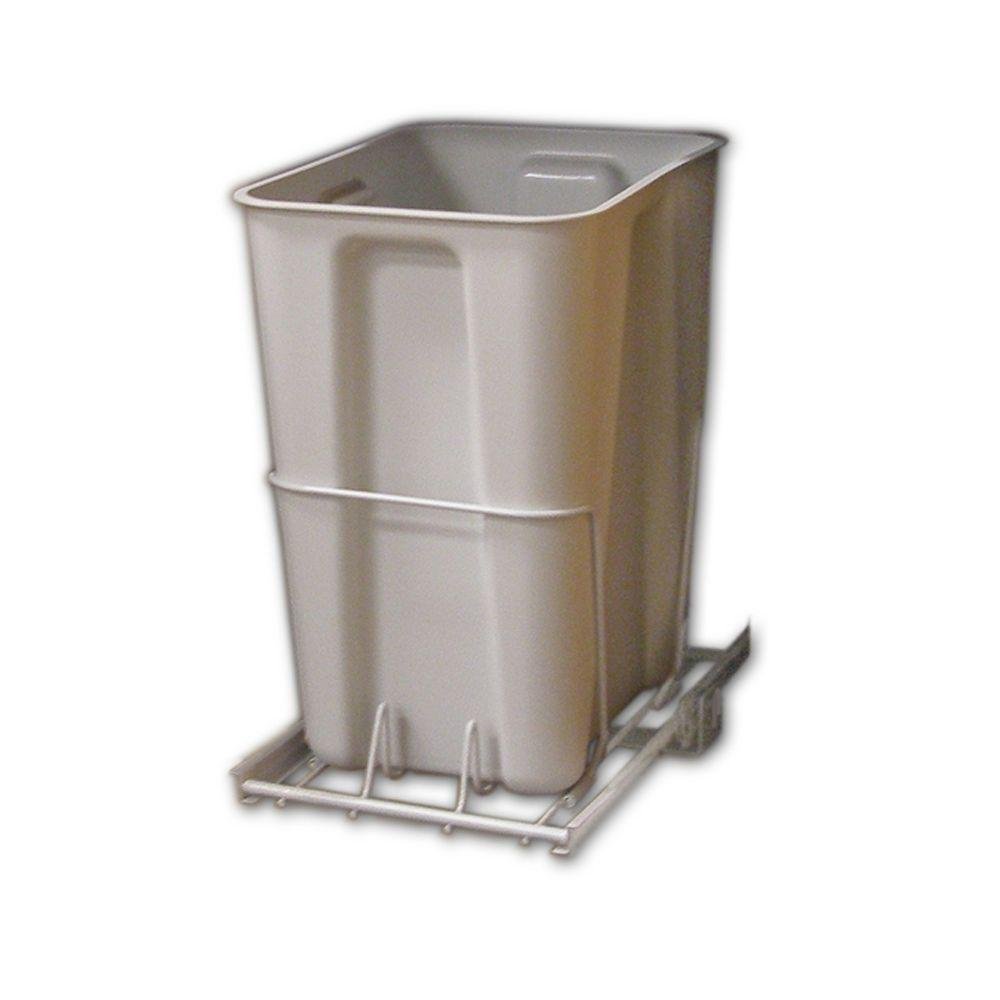 6 Gal. White Pull-Out Trash Can