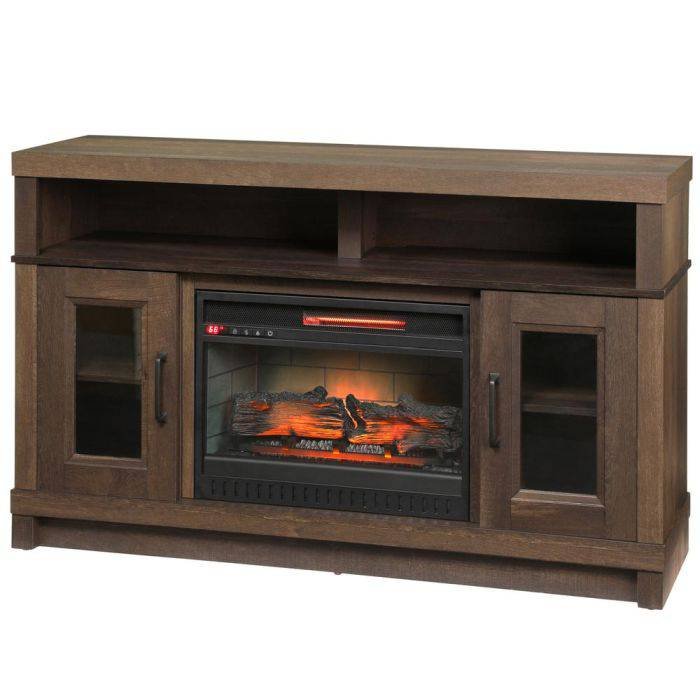 Home Decorators Collection Ashmont 54 in. Freestanding Electric Fireplace TV Stand in Aged Oak